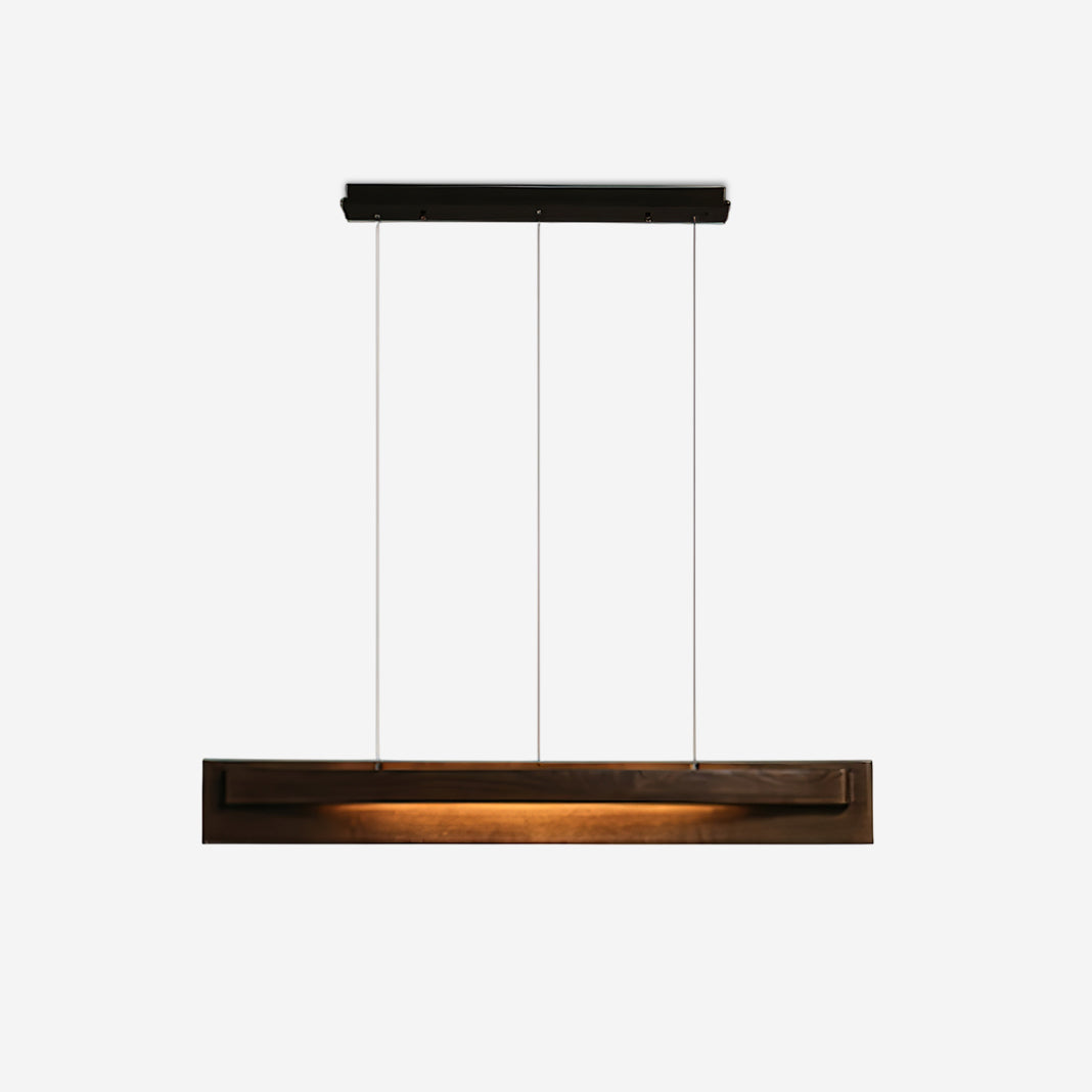 Lámpara de araña LED lineal de madera