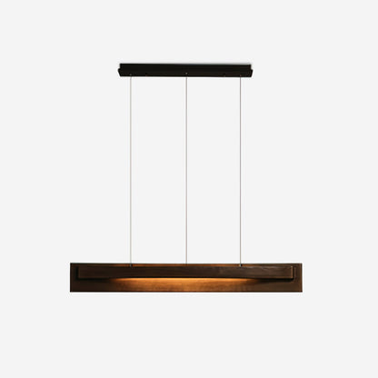 Lámpara de araña LED lineal de madera