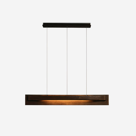 Lámpara de araña LED lineal de madera