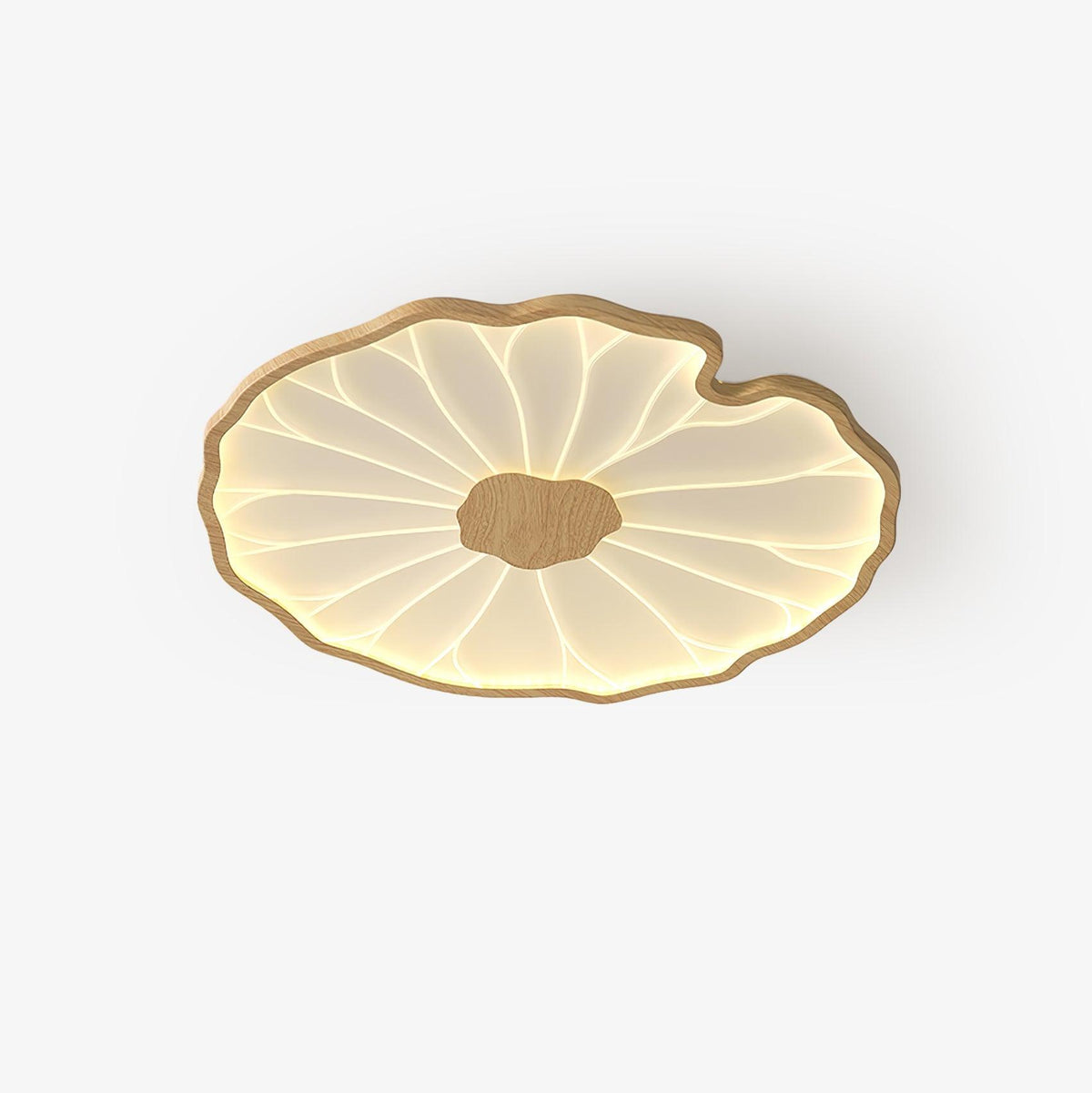 Lámpara de techo Waterlily con acabado de veta de madera