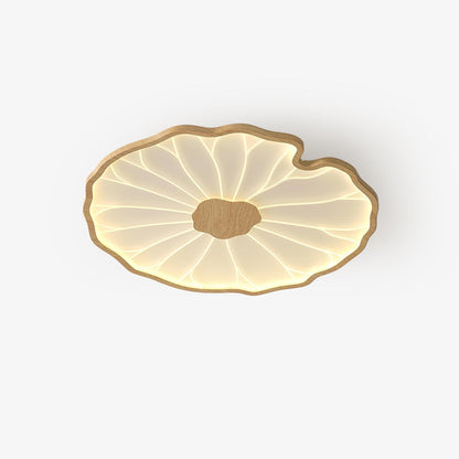 Lámpara de techo Waterlily con acabado de veta de madera