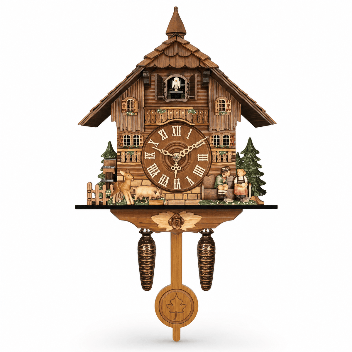 Reloj de cuco de péndulo Brenvika Alpine de MDF