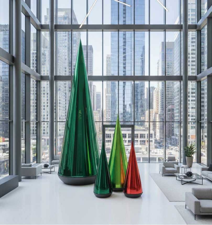 Árbol de Navidad inflable de PVC metálico moderno Glintora