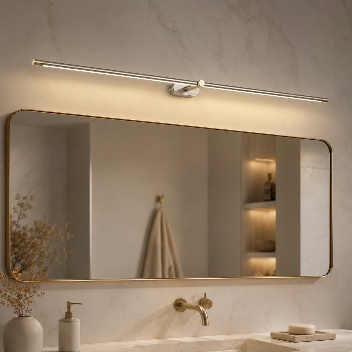 Aplique de pared ajustable con barra para tocador