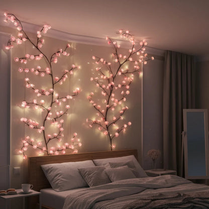 Luz de rama de flor de cerezo