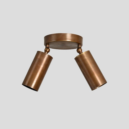 Lámpara de techo Duvessa de latón de estilo mid-century con dos focos
