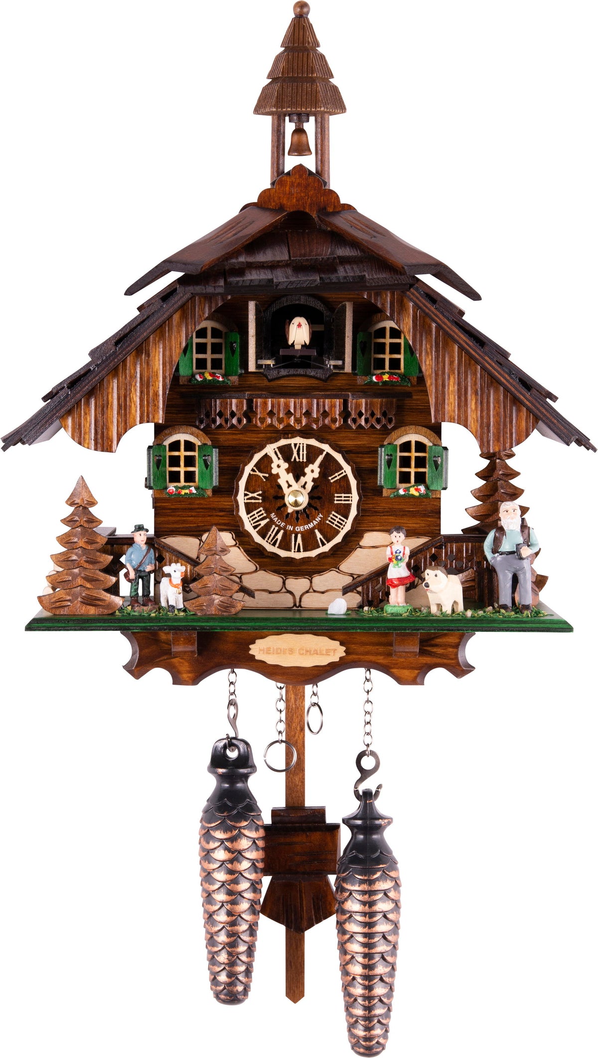 Reloj de cuco de madera estilo chalet alpino Almvera