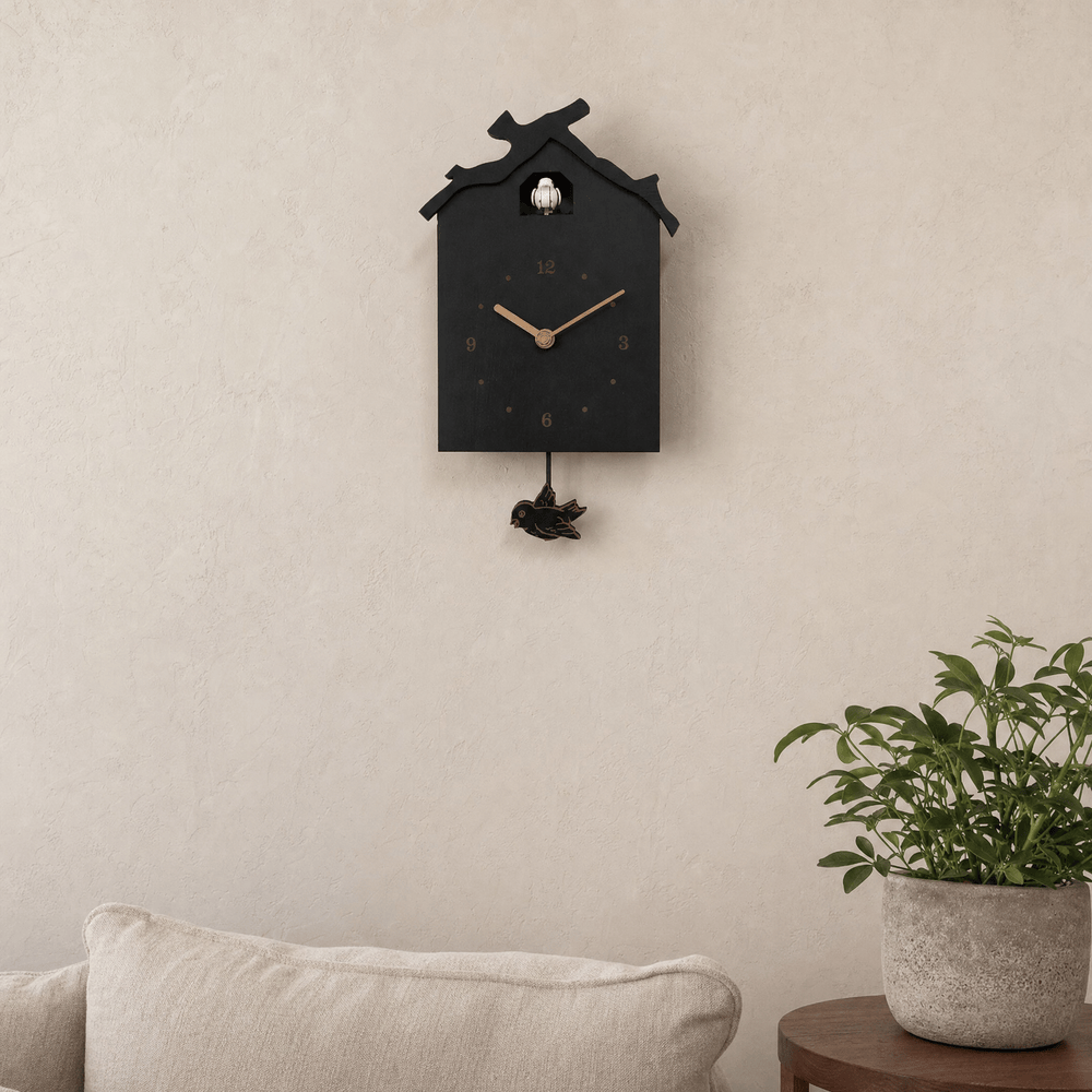 Reloj de cuco de péndulo de madera minimalista Dunmere