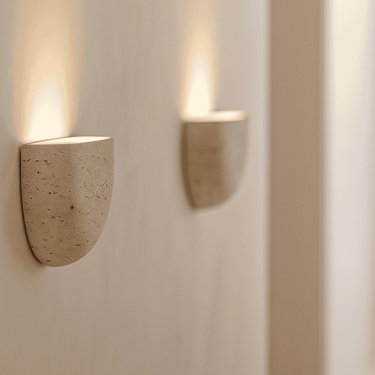Aplique de pared de travertino Wabi-Sabi Cavelle