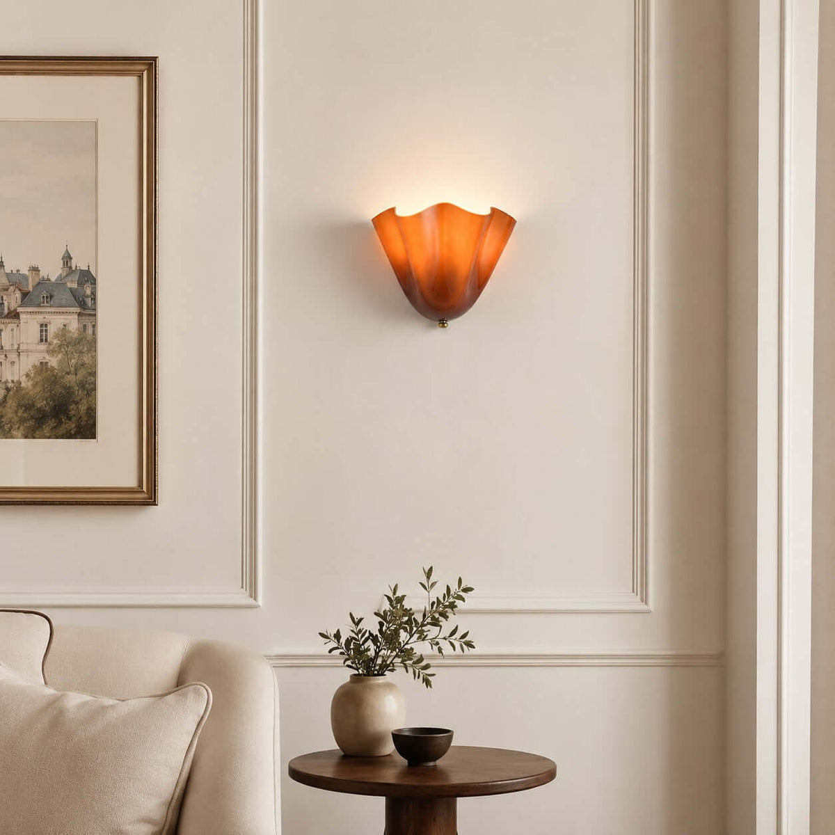 Aplique de pared de vidrio Draped