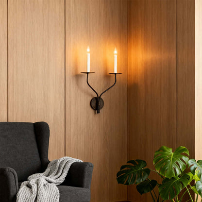 Aplique de pared de latón con forma de candelabro