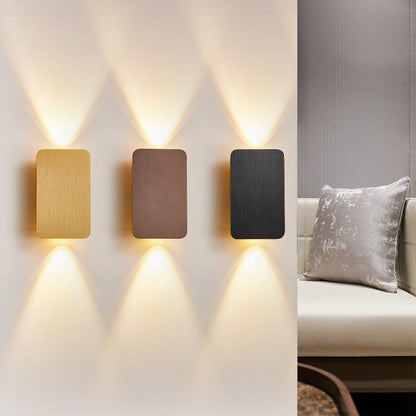 Lámpara de pared rectangular de metal minimalista Nyxora