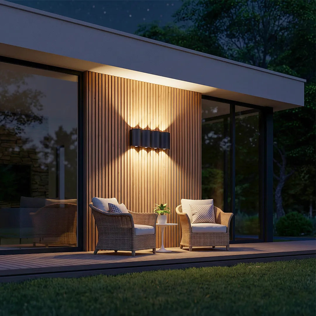 Lámpara de pared LED de exterior Wave