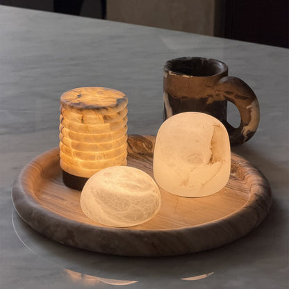 Lámpara de mesa minimalista de alabastro Alvane