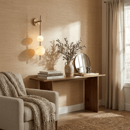 Lámpara de pared con esfera de alabastro
