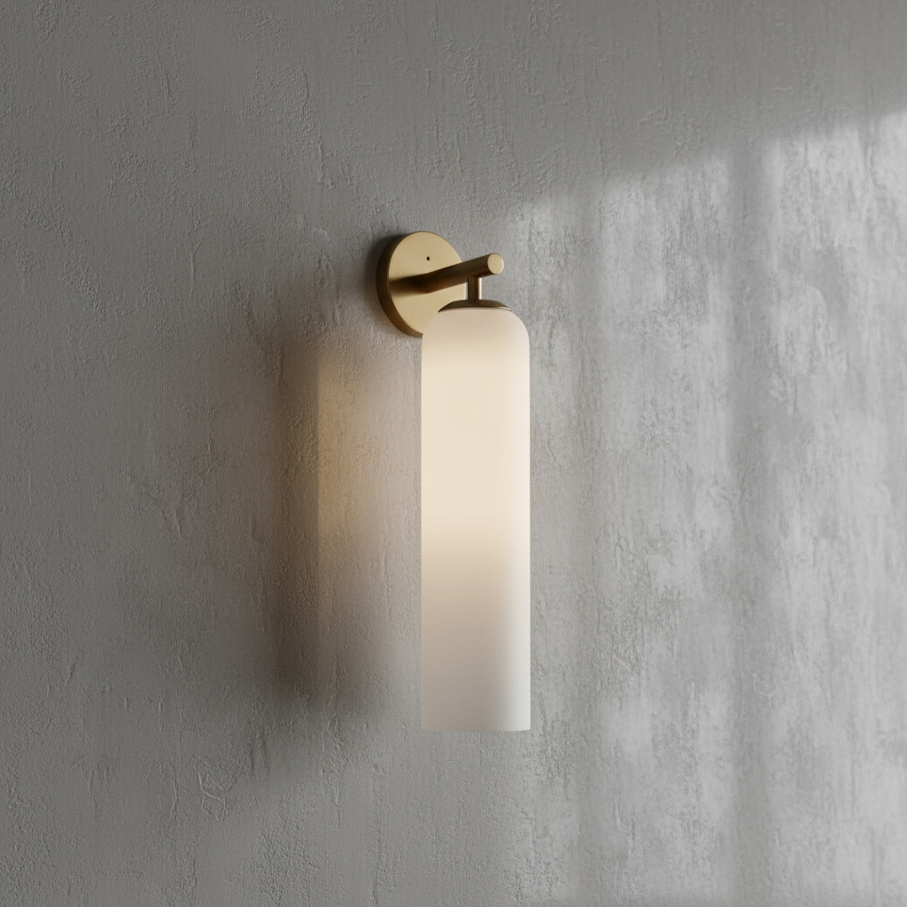 Aplique de pared cilíndrico de vidrio minimalista Lumessa
