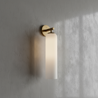 Aplique de pared cilíndrico de vidrio minimalista Lumessa