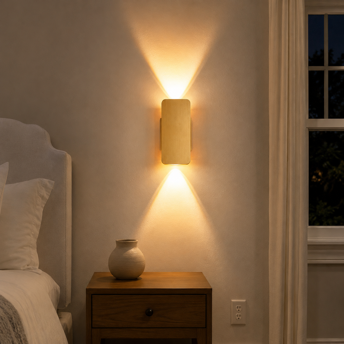 Lámpara de pared LED metálica rectangular