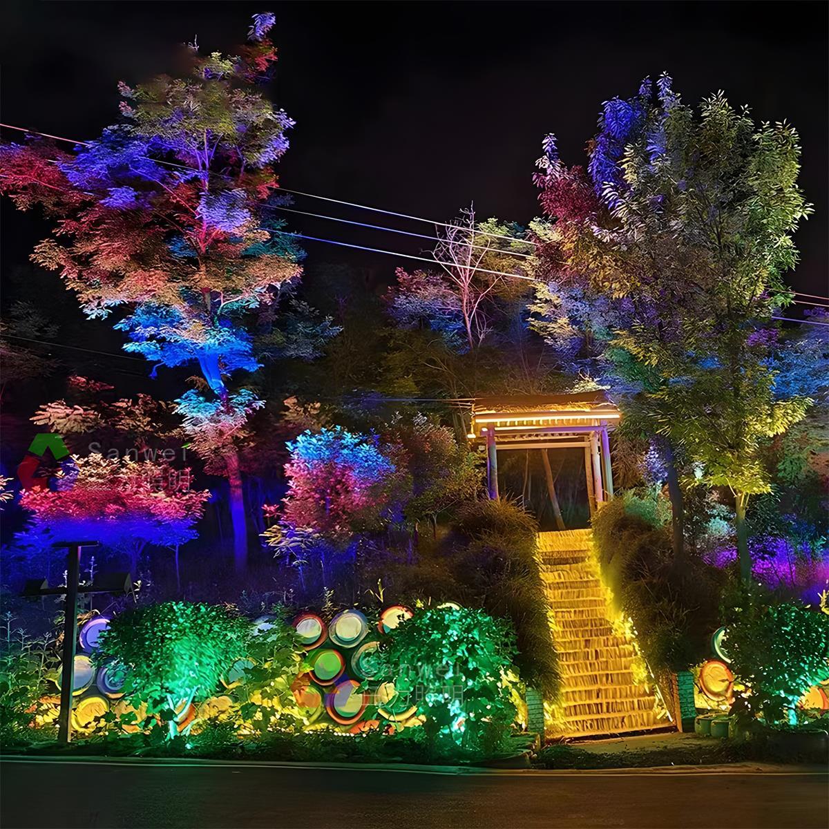 Foco LED RGB de aluminio para paisajismo industrial Chromara