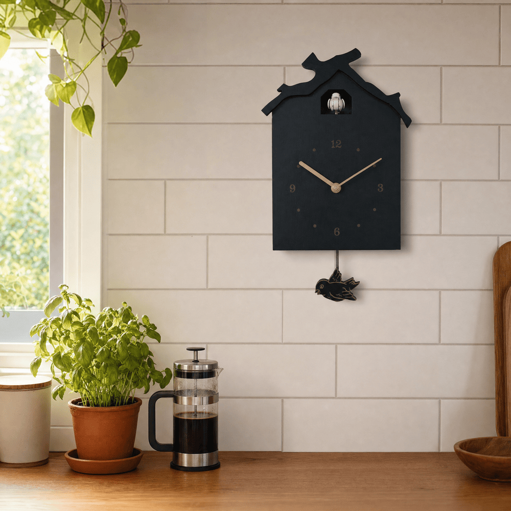 Reloj de cuco de péndulo de madera minimalista Dunmere