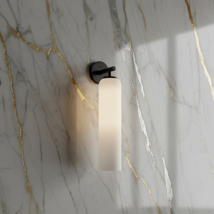 Aplique de pared cilíndrico de vidrio minimalista Lumessa