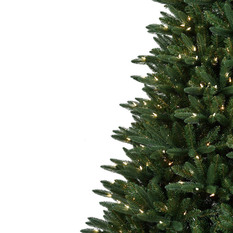 Árbol de Navidad Caldewyn Classic PE/PVC de 7,5 pies con luces integradas