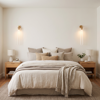 Aplique de pared con cilindro de vidrio alto