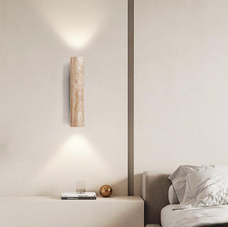 Aplique de pared Torvela Japandi de travertino