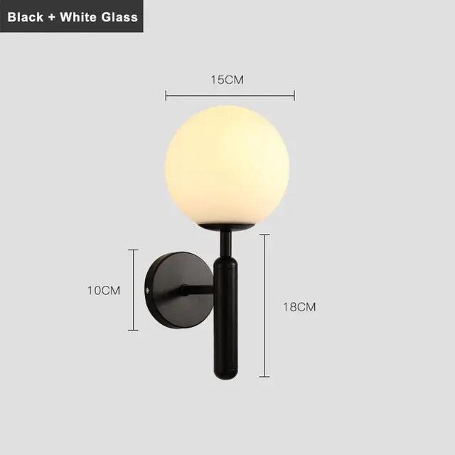 Aplique de pared moderno Ophira con esfera de vidrio