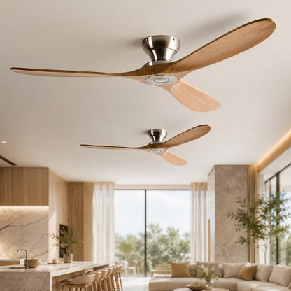 Ventilador de techo de madera de tres aspas
