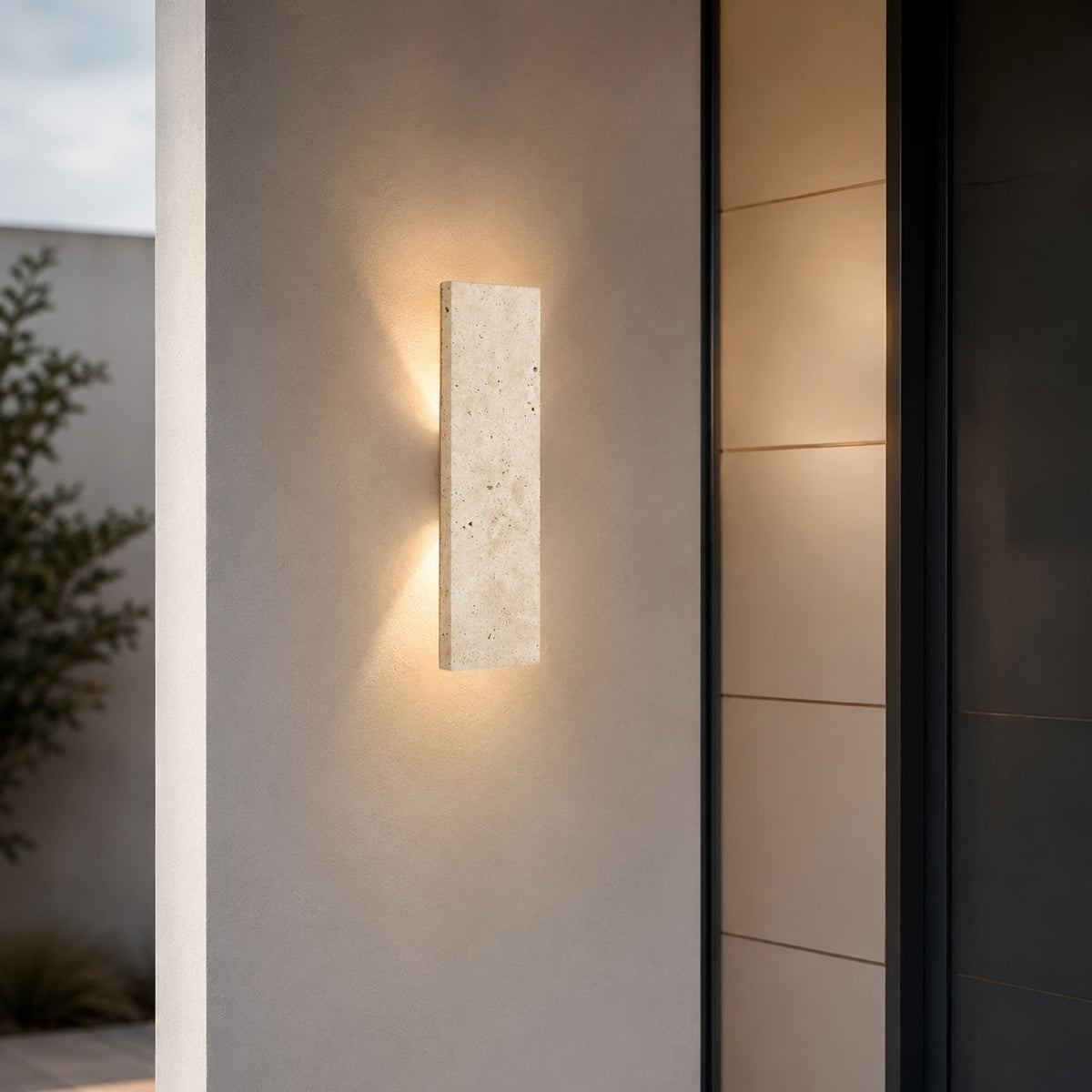 Lámpara de pared de piedra travertino
