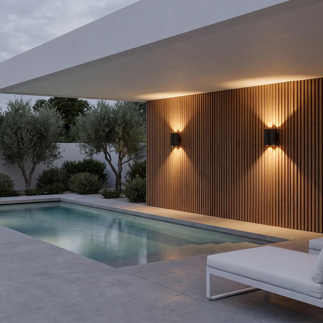 Lámpara de pared LED de exterior Wave