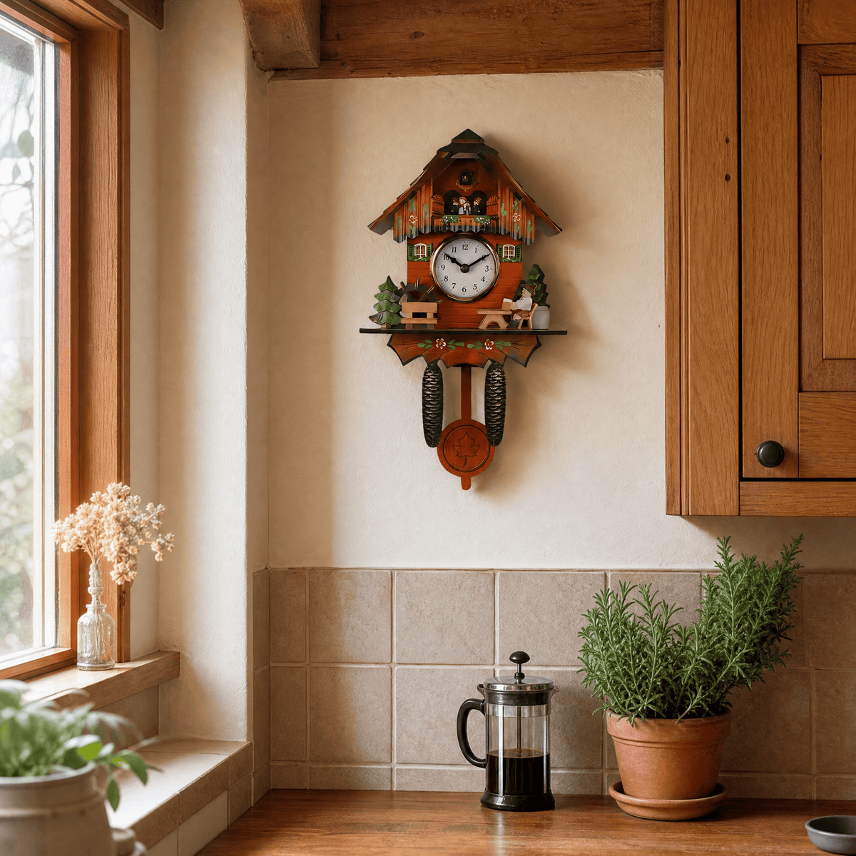Reloj de cuco rústico de madera Corlinda