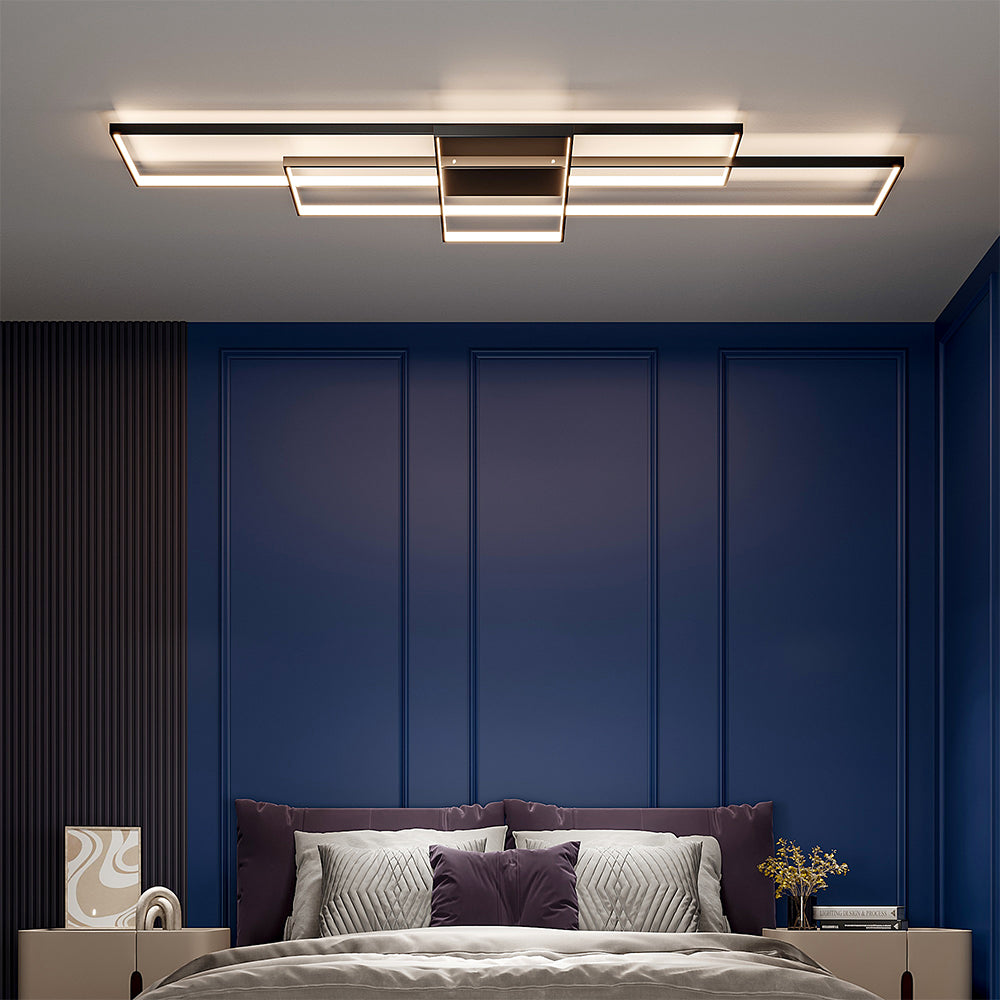 Lámpara de techo rectangular de metal Quadris Bauhaus