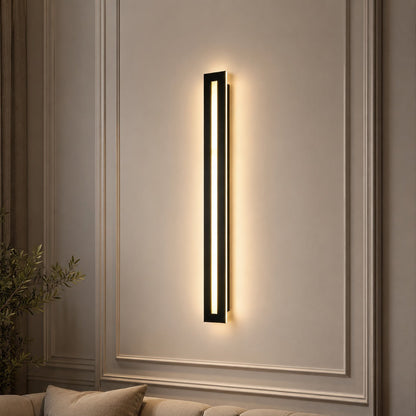 Lámpara de pared lineal de hierro y acrílico