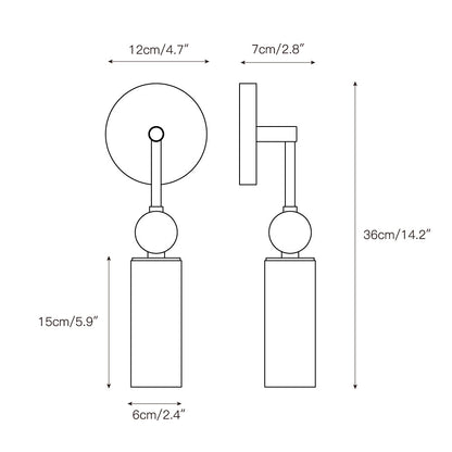 Lámpara de pared con columna de alabastro