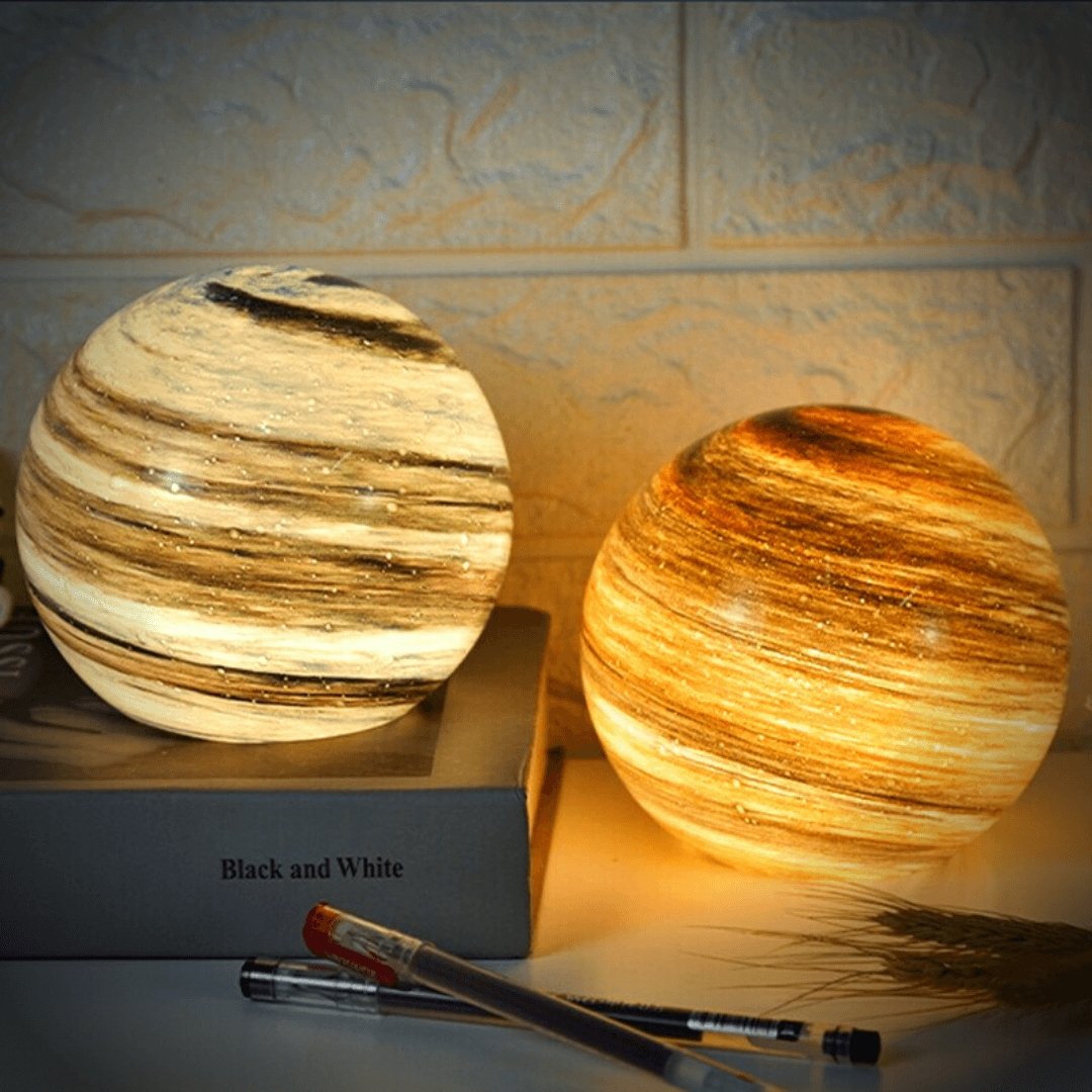 Lámpara de mesa lunar de vidrio celestial Selenora