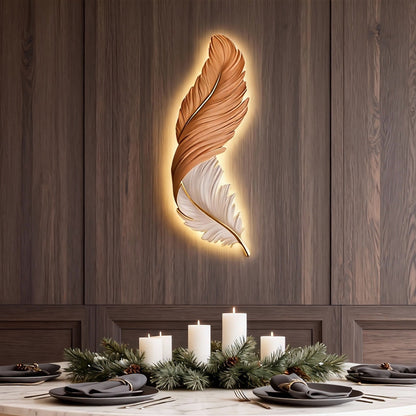 Lámpara de pared LED con diseño de pluma esculpida