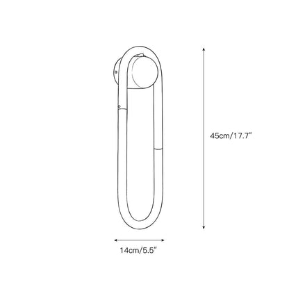 Lámpara de pared ovalada con tubo acrílico