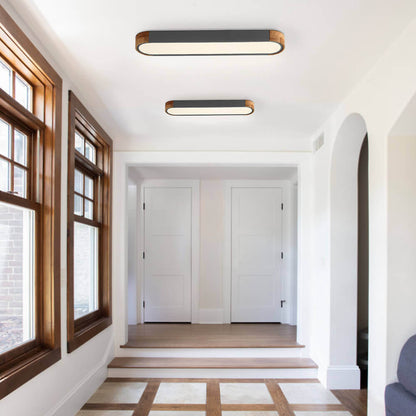 Lámpara de techo LED ovalada de madera minimalista Ovalyn