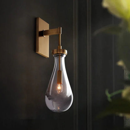 Lámpara de pared de vidrio en forma de lágrima