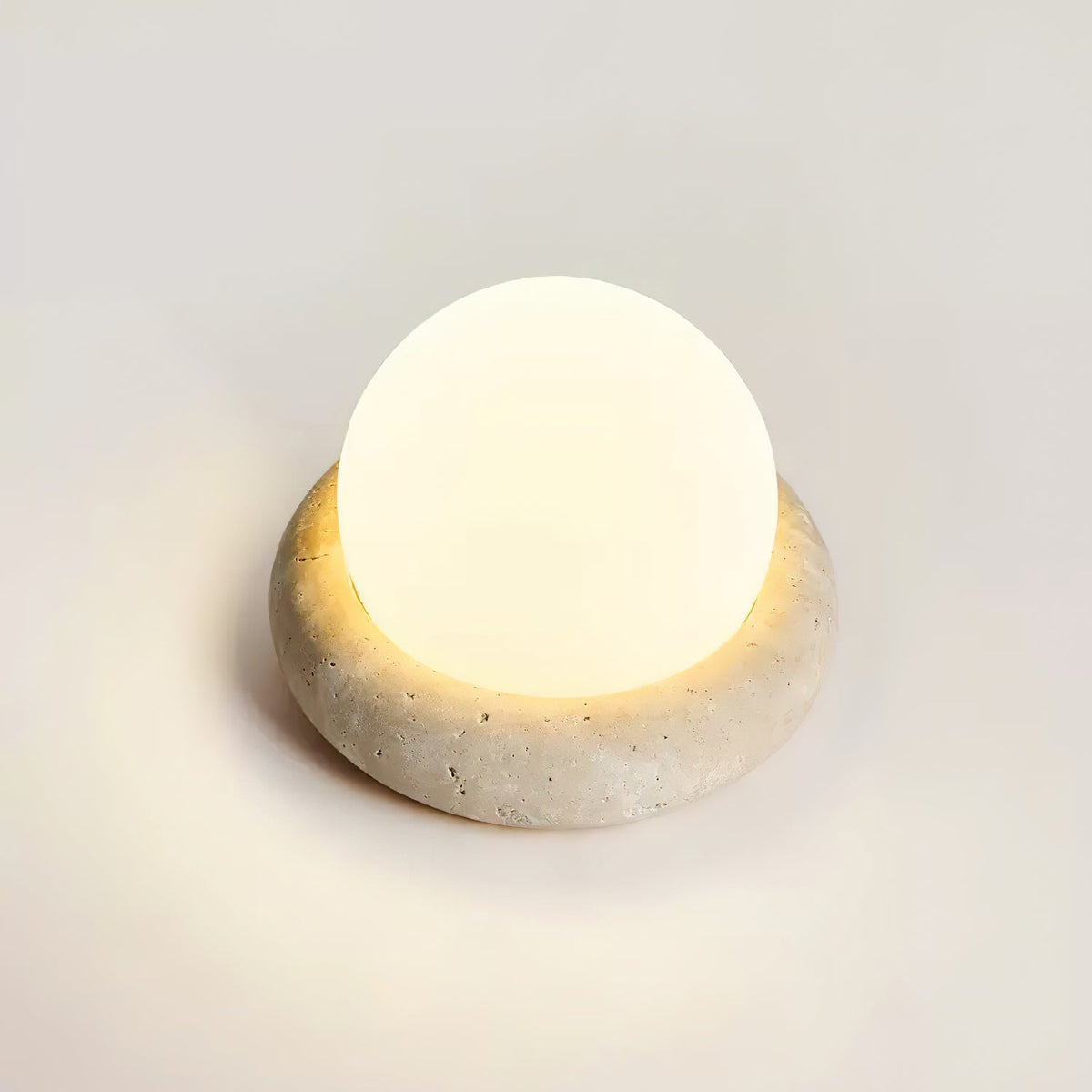 Lámpara de mesa wabi-sabi de travertino Orlando