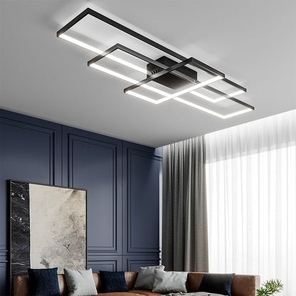 Lámpara de techo rectangular de metal Quadris Bauhaus