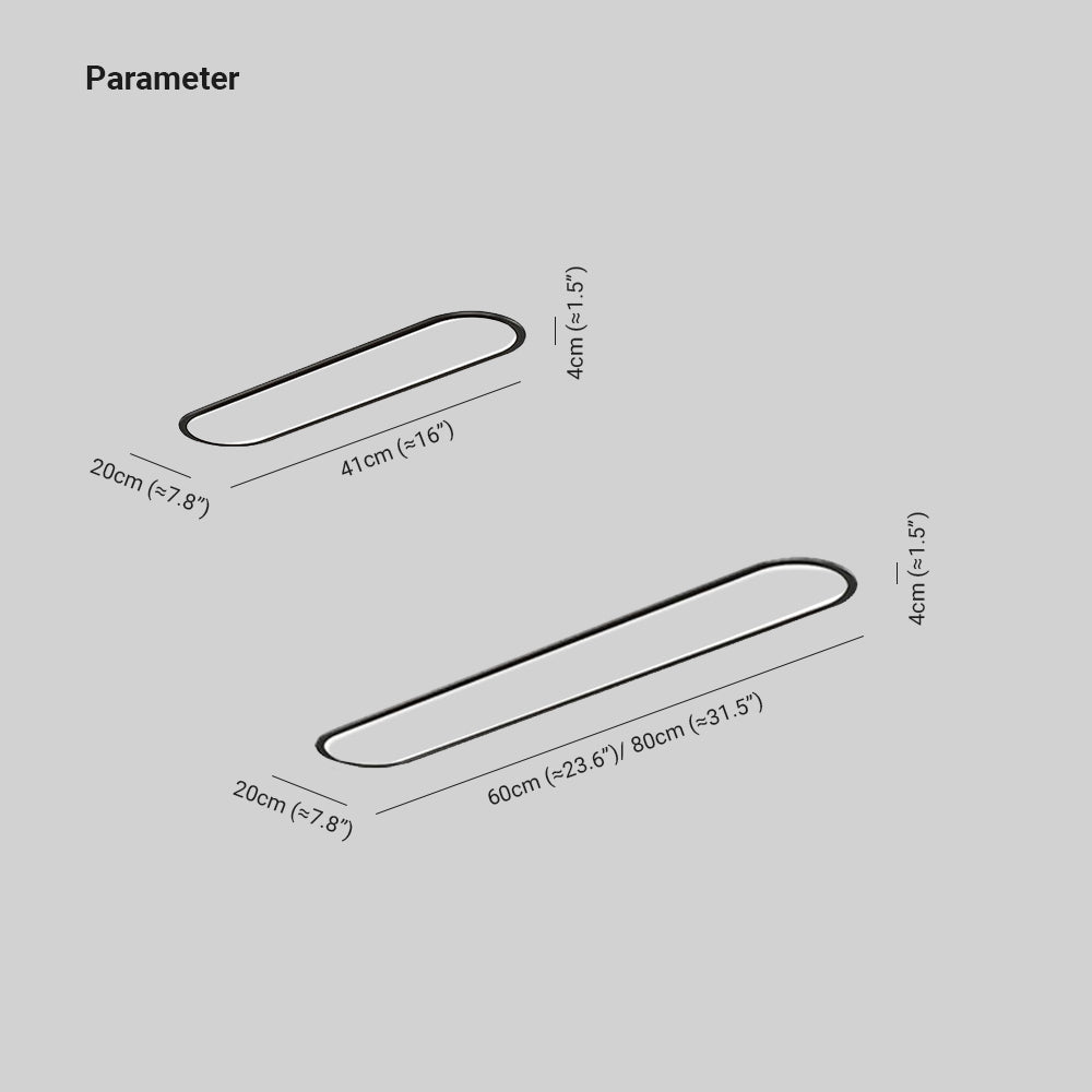 Lámpara de techo ovalada de metal minimalista Ovalis