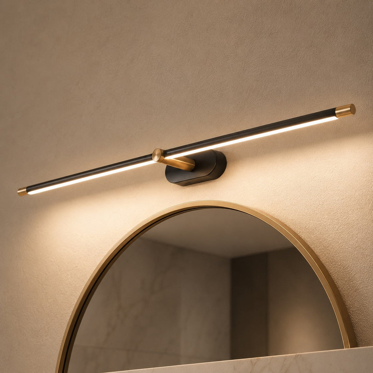 Aplique de pared ajustable con barra para tocador