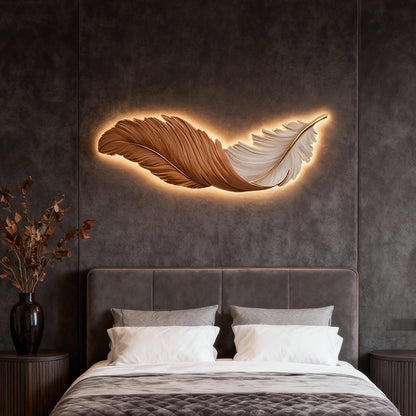 Lámpara de pared LED con diseño de pluma esculpida