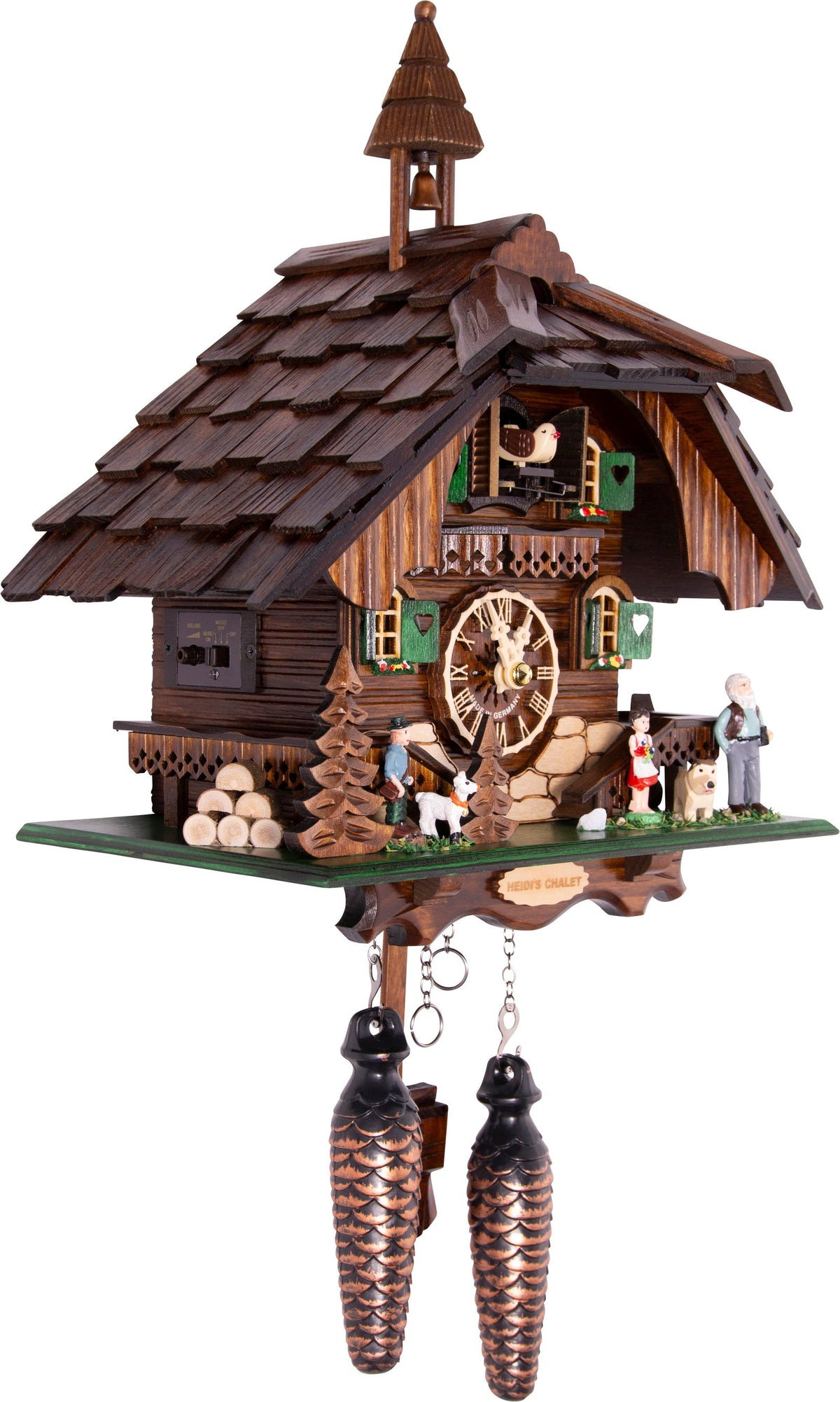 Reloj de cuco de madera estilo chalet alpino Almvera