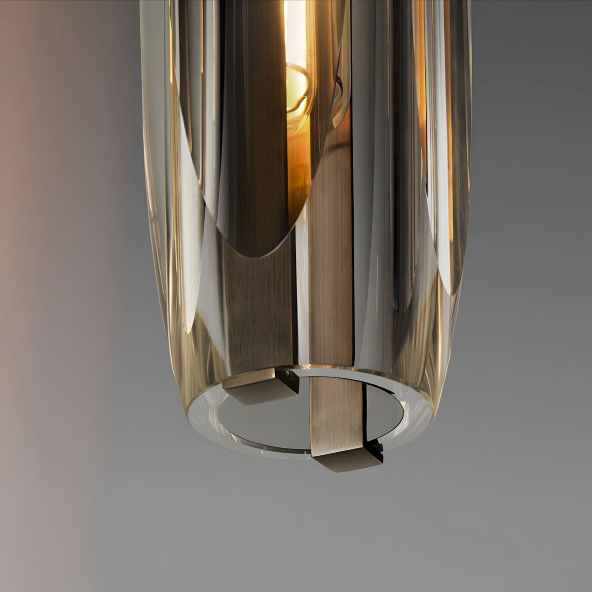 Lámpara colgante de varilla de cristal y latón