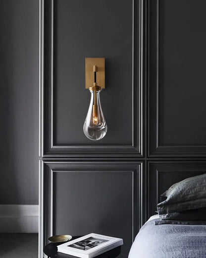 Lámpara de pared de vidrio en forma de lágrima
