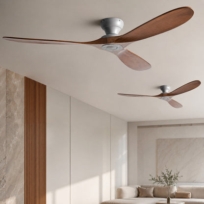 Ventilador de techo de madera de tres aspas